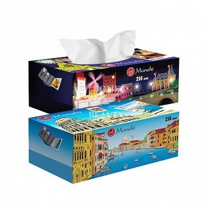 Салфетки бумажные "Maneki" Dream с ароматом Европы, 2 слоя, белые, 250 шт./коробка