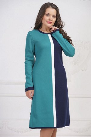 Платье вязаное 3775 К  Сине-изумрудный