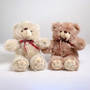 Мягкая игрушка «Медведь с клетчатым бантом», 30 см, цвета МИКС