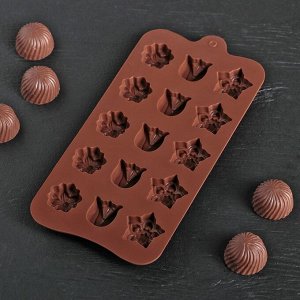 Форма для льда и шоколада «Поляна», 15 ячеек