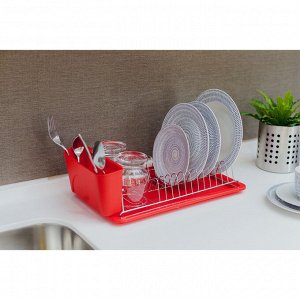 Сушилка для посуды с поддоном Доляна, 38.5x21.5x12.5 см, МИКС