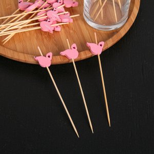 Шпажки «Розовый фламинго», 12 см, набор 25 шт