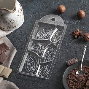 Форма для шоколада «Какао дольки», 7x15x1 см, цвет прозрачный