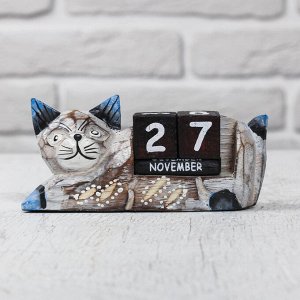 СИМА-ЛЕНД Деревянный календарь &quot;Кошка&quot; 13х4х6,5 см
