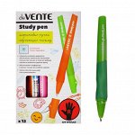 Ручка обучающая для правши deVENTE Study Pen, узел 0.7 мм, каучуковый держатель, чернила синие на масляной основе