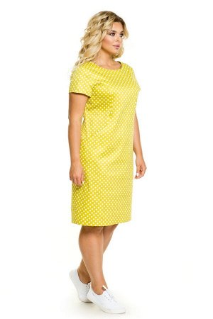 Платье 1024 горох на лимонном