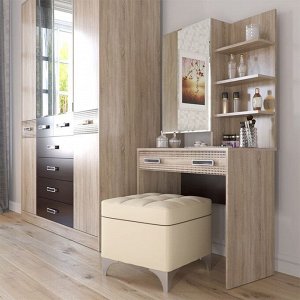 Клик Мебель Стол туалетный РУМБА, 800х425х1530, Дуб Сонома/Венге