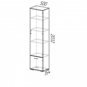 Шкаф бельевой Ника 500х354х2032 Венге/Лоредо