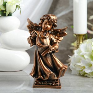 Статуэтка "Ангел с пергаментом" бронзовый цвет, 23 см