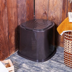 Туалет дачный, h = 35 см, без дна, с креплением к полу, коричневый