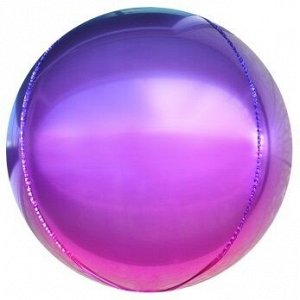 550016 Шар 3D сфера, фольга,  24"/61 см, фиолетовый/фуксия, градиент (Falali)