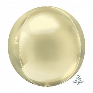 1209-0306 Шар 3D сфера, фольга,  16"/40 см, желтый (AN), инд. уп.