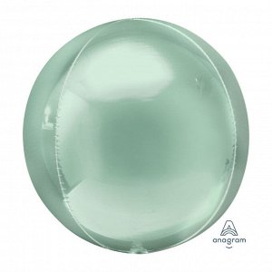 1209-0308 Шар 3D сфера, фольга,  16"/40 см, зеленый мятный (AN), инд. уп.