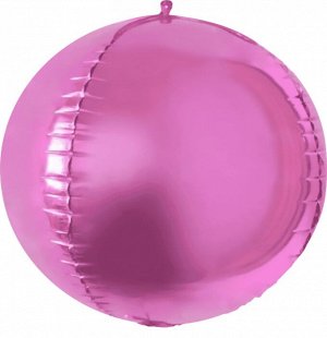 180012 Шар 3D сфера, фольга,  24"/61 см, розовый (Falali)
