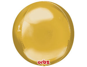 1209-0041, 2820501 Шар 3D сфера, фольга,  16"/40 см, золото (AN)