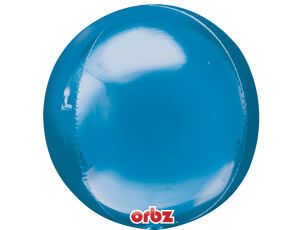 1209-0040 Шар 3D сфера, фольга,  16"/40 см, синий (AN)