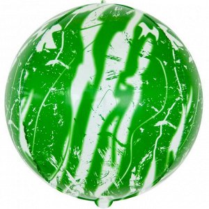 550048 Шар 3D сфера, фольга,  24"/61 см,  мрамор зеленый (Falali)
