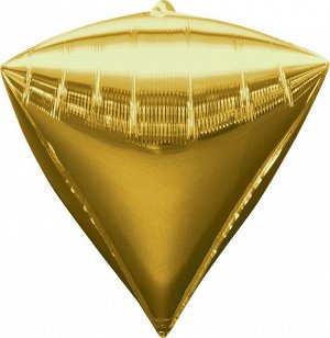 2834099-3 Шар 3D алмаз, фольга,  17"/43*38 см, золото (AN)