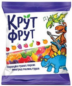 «КрутФрут», мармелад жевательный со вкусом маракуйи, граната, персика, винограда, малины и груши, 70 г