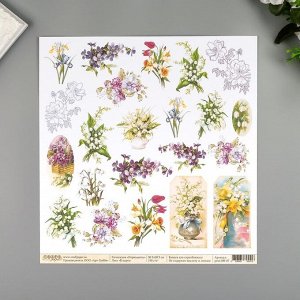 Набор бумаги для скрапбукинга CraftPaper &quot;Первоцветы&quot; 30.5х30.5 см, 16 листов