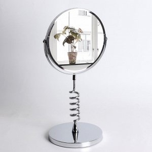 Зеркало в подарочной упаковке, двустороннее, с увеличением, d зеркальной поверхности 16 см, цвет серебряный