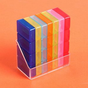 Таблетница-органайзер «Неделька», 7 контейнеров по 4 секции, прямоугольник, разноцветная