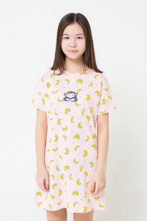Сорочка для девочки КБ 1148 бананы на св. лососевом