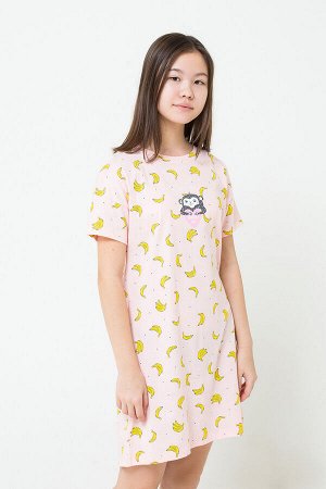 Сорочка для девочки КБ 1148 бананы на св. лососевом