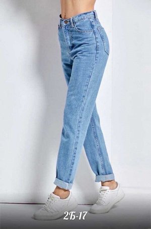 Женские джинсы-бананы посадка: высокая ткань: не стрейч