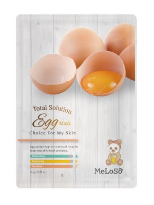 Meloso Total solution egg mask Маска тканевая для лица с экстрактом яйца, 25 гр