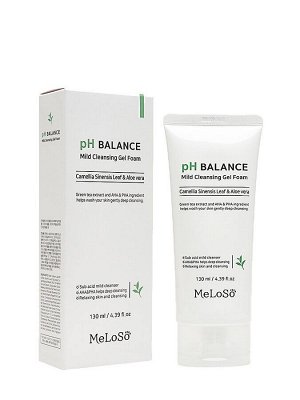 Meloso-pH Balance Mild Cleansing Gel Foam Очищающая пенка для лица с экстрактом камелии и алоэ,130мл