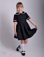 Школьное платье Анжелика с коротким рукавом Черное