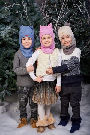 Арт.102 Шлем зимний для девочек "Кошечка"