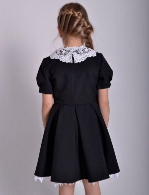 Школьное платье Милана с коротким рукавом Черное