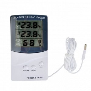 INBLOOM Термометр электронный, выносной датчик температуры, влажность,12.5x7см, пластик,1xAAA