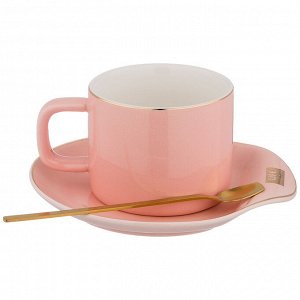 Чайный набор "break time" на 1пер. 3пр. 220мл, розовый (кор=45наб.)
