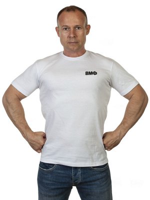 Футболка Белая футболка ВМФ с вышивкой на груди №193