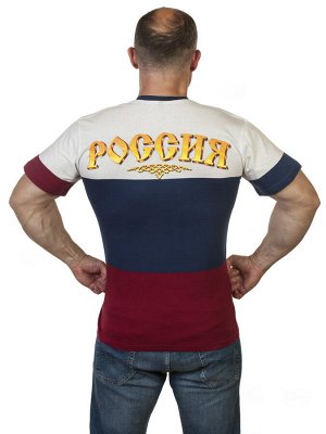 Футболка Мужская футболка "Россия" - топовая модель для истинных патриотов! №303