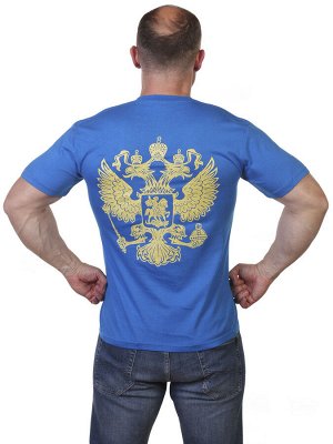 Футболка Синяя мужская футболка Россия - закажи классный патриотический атрибут по себестоимости! №20