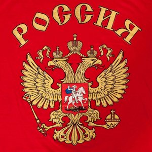 Футболка Красная футболка «Россия». Подростковая модель - крутой принт с отливом и доступная для всех цена №22