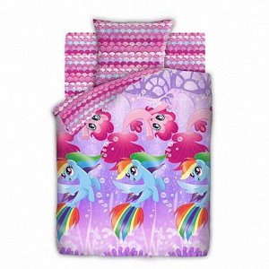 КПБ 1.5 бязь My Little Pony (70х70) рис. 8918-1/8919-1 Подводные пони