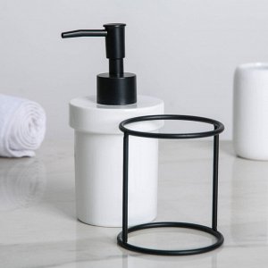 Дозатор для жидкого мыла на подставке «Геометрика», 250 мл, цвет чёрный