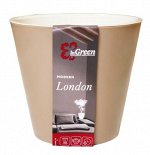 Горшок для цветов, 16 л, d 330 мм, на колесиках, пластик, молочный шоколад, LONDON, 1/4