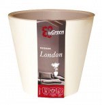 Горшок для цветов, 16 л, d 330 мм, на колесиках, пластик, сливочный, LONDON,
