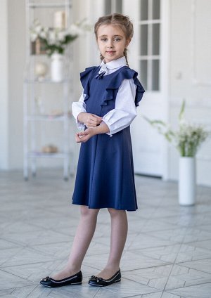 ALOLIKA Сарафан школьный Альбина, цвет т.синий