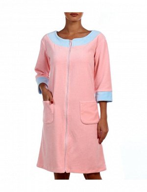 Домашний халат из велюра (розовый)
