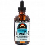 Source Naturals, Витамин D-3, 4 жидкие унции (118,28 мл)