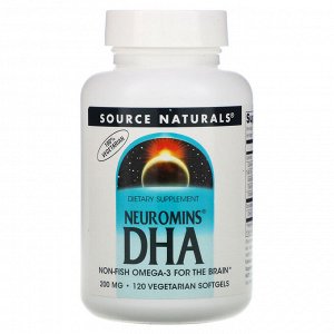 Source Naturals, Neuromins ДГК, 200 мг, 120 вегетарианских мягких таблеток