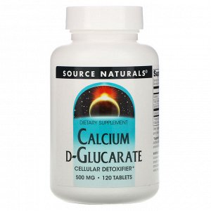 Source Naturals, Кальция D-глюкарат, 500 мг, 120 таблеток
