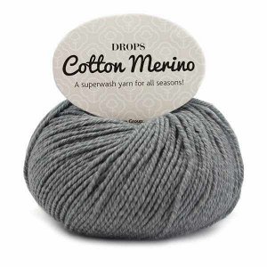 Пряжа DROPS Cotton Merino Цвет.19 Grey/серый